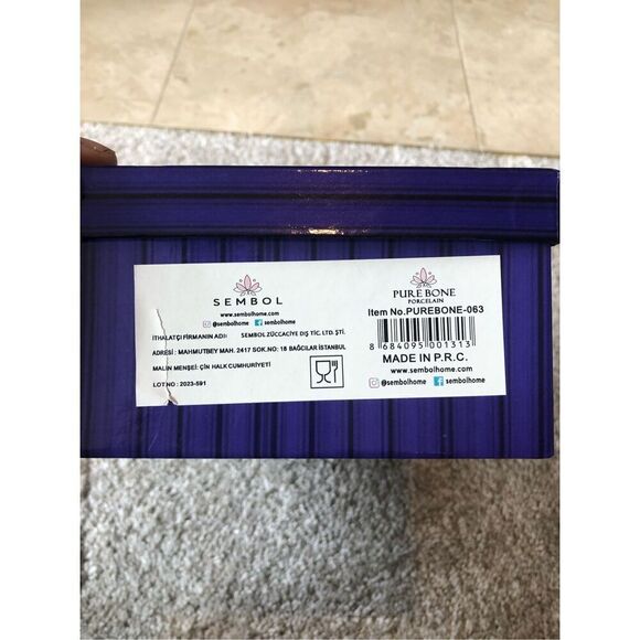 Sembol Pure Bone Porcelain Four Piece Set Black and Gold Cup and Plate - Picture 9 of 15